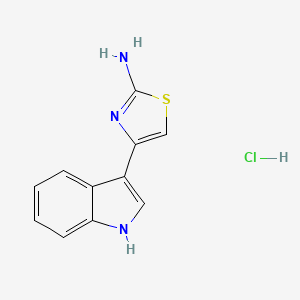 molecular formula C11H10ClN3S B8087879 4-(1H-indol-3-yl)-1,3-thiazol-2-amine;hydrochloride 