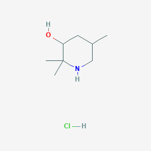 molecular formula C8H18ClNO B8087895 2,2,5-Trimethylpiperidin-3-ol;hydrochloride 