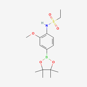molecular formula C15H24BNO5S B8087912 N-(2-methoxy-4-(4,4,5,5-tetramethyl-1,3,2-dioxaborolan-2-yl)phenyl)ethanesulfonamide 