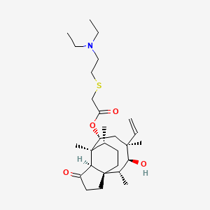molecular formula C28H47NO4S B8087938 [(1S,2R,3S,4S,6R,7S,8R,14R)-4-ethenyl-3-hydroxy-2,4,7,14-tetramethyl-9-oxo-6-tricyclo[5.4.3.01,8]tetradecanyl] 2-[2-(diethylamino)ethylsulfanyl]acetate 