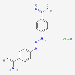 molecular formula C14H16ClN7 B8087964 4,4'-(Triaz-1-ene-1,3-diyl)dibenzimidamide hydrochloride 