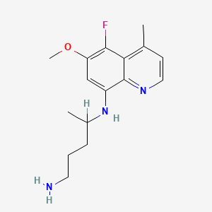 molecular formula C16H22FN3O B8088008 N4-(5-Fluoro-6-methoxy-4-methylquinolin-8-yl)pentane-1,4-diamine 