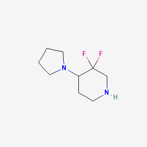 molecular formula C9H16F2N2 B8088038 3,3-Difluoro-4-(pyrrolidin-1-yl)piperidine 
