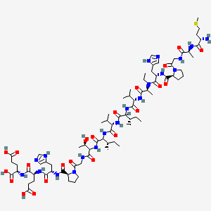 molecular formula C75H120N20O22S B8088045 H-Met-Ala-Gly-Pro-His-N(Et)Ala-Val-DL-Ile-Val-DL-Ile-DL-Thr-Gly-Pro-His-Glu-Glu-OH 
