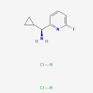 molecular formula C9H13Cl2FN2 B8088055 (S)-Cyclopropyl(6-fluoropyridin-2-yl)methanamine dihydrochloride 