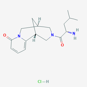 molecular formula C17H26ClN3O2 B8088079 (1R,9S)-11-[(2S)-2-amino-4-methylpentanoyl]-7,11-diazatricyclo[7.3.1.02,7]trideca-2,4-dien-6-one;hydrochloride 