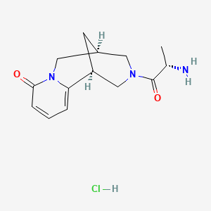molecular formula C14H20ClN3O2 B8088094 (1S,9S)-11-[(2S)-2-aminopropanoyl]-7,11-diazatricyclo[7.3.1.02,7]trideca-2,4-dien-6-one;hydrochloride 