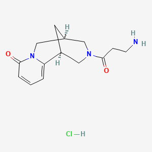 molecular formula C14H20ClN3O2 B8088101 (1S,9S)-11-(3-aminopropanoyl)-7,11-diazatricyclo[7.3.1.02,7]trideca-2,4-dien-6-one;hydrochloride 
