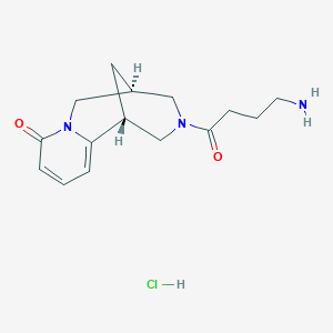 molecular formula C15H22ClN3O2 B8088105 (1R,9S)-11-(4-aminobutanoyl)-7,11-diazatricyclo[7.3.1.02,7]trideca-2,4-dien-6-one;hydrochloride 