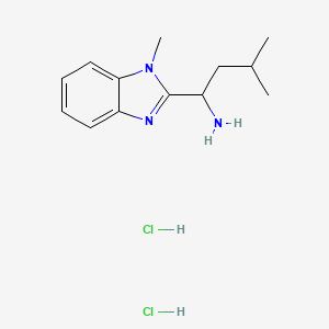 molecular formula C13H21Cl2N3 B8088112 3-Methyl-1-(1-methylbenzimidazol-2-yl)butan-1-amine;dihydrochloride 