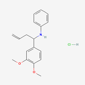 molecular formula C18H22ClNO2 B8088143 N-[1-(3,4-dimethoxyphenyl)but-3-enyl]aniline;hydrochloride 