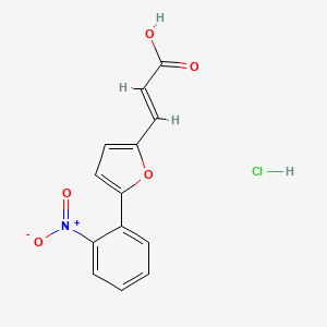 molecular formula C13H10ClNO5 B8088178 (E)-3-[5-(2-nitrophenyl)furan-2-yl]prop-2-enoic acid;hydrochloride 