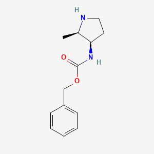 molecular formula C13H18N2O2 B8088219 cis-Benzyl (2-methylpyrrolidin-3-yl)carbamate 