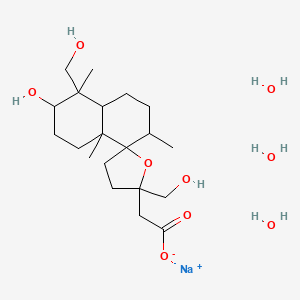 sodium;2-[3-hydroxy-2',4-bis(hydroxymethyl)-4,7,8a-trimethylspiro[2,3,4a,5,6,7-hexahydro-1H-naphthalene-8,5'-oxolane]-2'-yl]acetate;trihydrate