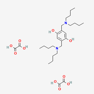 molecular formula C28H48N2O10 B8088336 2,5-Bis[(dibutylamino)methyl]benzene-1,4-diol;oxalic acid 