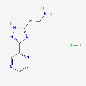 2-(3-pyrazin-2-yl-1H-1,2,4-triazol-5-yl)ethanamine;hydrochloride