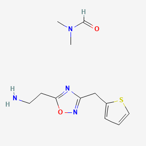 molecular formula C12H18N4O2S B8088436 N,N-dimethylformamide;2-[3-(thiophen-2-ylmethyl)-1,2,4-oxadiazol-5-yl]ethanamine 