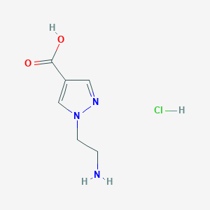molecular formula C6H10ClN3O2 B8088439 1-(2-Aminoethyl)-1H-pyrazole-4-carboxylic acid hydrochloride 
