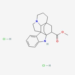 molecular formula C21H28Cl2N2O2 B8088468 Methyl 2,12-diazahexacyclo[14.2.2.19,12.01,9.03,8.016,21]henicosa-3,5,7-triene-18-carboxylate;dihydrochloride 