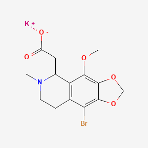 molecular formula C14H15BrKNO5 B8088474 potassium;2-(9-bromo-4-methoxy-6-methyl-7,8-dihydro-5H-[1,3]dioxolo[4,5-g]isoquinolin-5-yl)acetate 