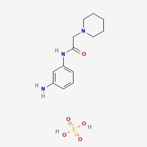 molecular formula C13H21N3O5S B8088484 N-(3-aminophenyl)-2-piperidin-1-ylacetamide;sulfuric acid 