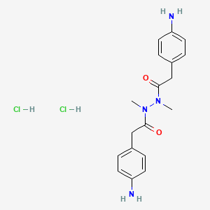 molecular formula C18H24Cl2N4O2 B8088504 2-(4-Aminophenyl)-N'-[(4-aminophenyl)acetyl]-N,N'-dimethylacetohydrazide (2HCl) 