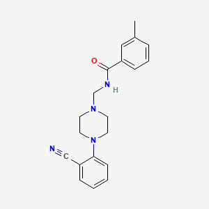 molecular formula C20H22N4O B8088527 N-((4-(2-氰基苯基)-1-哌嗪基)甲基)-3-甲基苯甲酰胺 