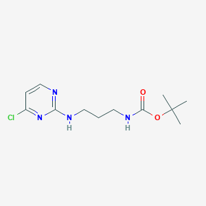 molecular formula C12H19ClN4O2 B8088568 Tert-butyl (3-((4-chloropyrimidin-2-yl)amino)propyl)carbamate 
