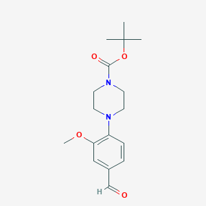 molecular formula C17H24N2O4 B8088576 Tert-butyl 4-(4-formyl-2-methoxyphenyl)piperazine-1-carboxylate 