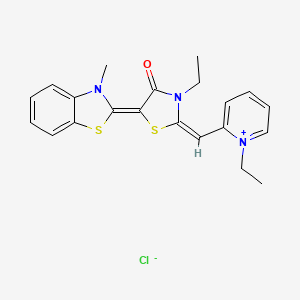 (2E,5Z)-3-ethyl-2-[(1-ethylpyridin-1-ium-2-yl)methylidene]-5-(3-methyl-1,3-benzothiazol-2-ylidene)-1,3-thiazolidin-4-one;chloride