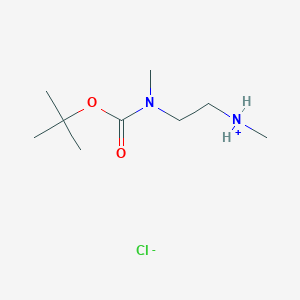 molecular formula C9H21ClN2O2 B8088593 Methyl-[2-[methyl-[(2-methylpropan-2-yl)oxycarbonyl]amino]ethyl]azanium;chloride 