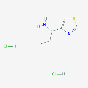 molecular formula C6H12Cl2N2S B8088600 1-(Thiazol-4-yl)propan-1-amine dihydrochloride 