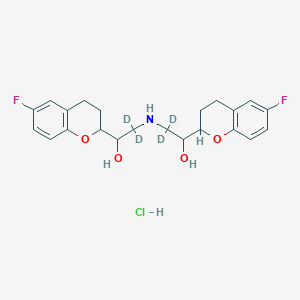 molecular formula C22H26ClF2NO4 B8088752 2,2'-Azanediylbis(1-(6-fluorochroman-2-yl)ethan-2,2-d2-1-ol),monohydrochloride 