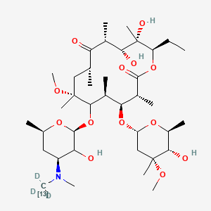 molecular formula C38H69NO13 B8088755 (3R,4S,5S,7R,9R,11R,12R,13S,14R)-14-ethyl-12,13-dihydroxy-4-[(2R,4R,5S,6S)-5-hydroxy-4-methoxy-4,6-dimethyloxan-2-yl]oxy-6-[(2S,4S,6R)-3-hydroxy-6-methyl-4-[methyl(trideuterio(113C)methyl)amino]oxan-2-yl]oxy-7-methoxy-3,5,7,9,11,13-hexamethyl-oxacyclotetradecane-2,10-dione 
