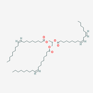 molecular formula C57H102O6 B8088800 9Z,12Z-octadecadienoic acid, 2-[[(9Z)-1-oxo-9-octadecen-1-yl]oxy]-1-[[[(9Z)-1-oxo-9-octadecen-1-yl]oxy]methyl]ethyl ester 