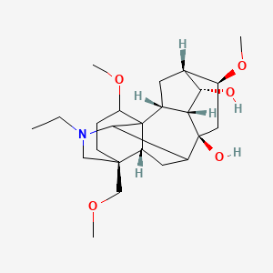 molecular formula C24H39NO5 B8088883 (2R,3R,4S,5S,6S,8S,13S,16S,17R)-11-ethyl-6,16-dimethoxy-13-(methoxymethyl)-11-azahexacyclo[7.7.2.12,5.01,10.03,8.013,17]nonadecane-4,8-diol 