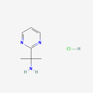 molecular formula C7H12ClN3 B8088923 2-Pyrimidin-2-ylpropan-2-amine;hydrochloride 