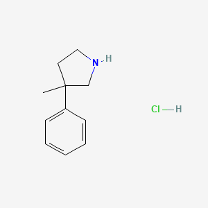 molecular formula C11H16ClN B8088954 3-Methyl-3-phenylpyrrolidine hydrochloride 