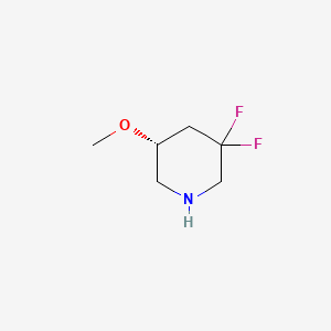 molecular formula C6H11F2NO B8088983 (5R)-3,3-difluoro-5-methoxypiperidine 