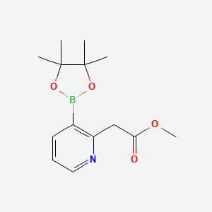 molecular formula C14H20BNO4 B8088988 Methyl 2-(3-(4,4,5,5-tetramethyl-1,3,2-dioxaborolan-2-yl)pyridin-2-yl)acetate 