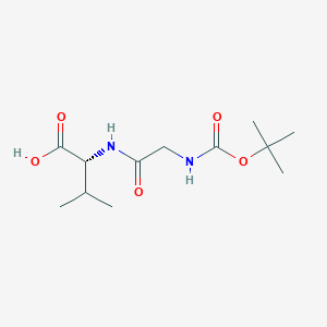 molecular formula C12H22N2O5 B8088991 (2R)-2-(2-{[(tert-butoxy)carbonyl]amino}acetamido)-3-methylbutanoic acid 