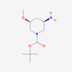 molecular formula C11H22N2O3 B8088997 tert-Butyl (3R,5S)-3-amino-5-methoxypiperidine-1-carboxylate 