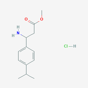 molecular formula C13H20ClNO2 B8089012 Methyl 3-amino-3-(4-isopropylphenyl)propanoate HCl 