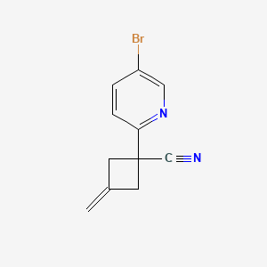 molecular formula C11H9BrN2 B8089018 1-(5-Bromopyridin-2-yl)-3-methylidenecyclobutane-1-carbonitrile 
