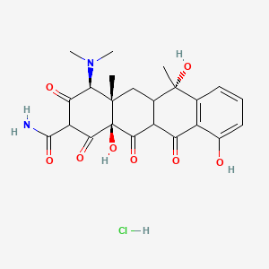 molecular formula C23H27ClN2O8 B8089076 (4S,4aS,6S,12aS)-4-(dimethylamino)-6,10,12a-trihydroxy-4a,6-dimethyl-1,3,11,12-tetraoxo-4,5,5a,11a-tetrahydrotetracene-2-carboxamide;hydrochloride 