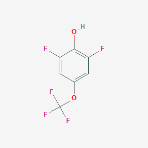 molecular formula C7H3F5O2 B8089122 2,6-Difluoro-4-(trifluoromethoxy)phenol 