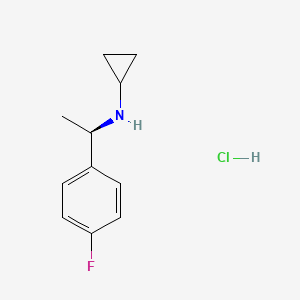 molecular formula C11H15ClFN B8089152 N-[(1R)-1-(4-Fluorophenyl)ethyl]cyclopropanamine hydrochloride 