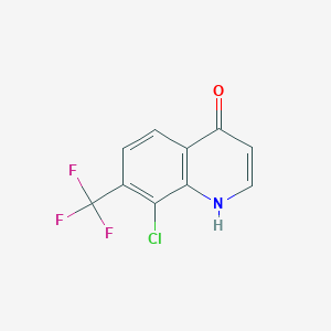 molecular formula C10H5ClF3NO B8089172 8-Chloro-7-(trifluoromethyl)quinolin-4-ol 