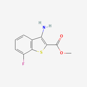 molecular formula C10H8FNO2S B8089202 Methyl 3-amino-7-fluorobenzo[b]thiophene-2-carboxylate 
