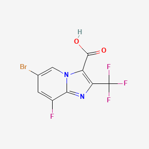 molecular formula C9H3BrF4N2O2 B8089234 6-Bromo-8-fluoro-2-(trifluoromethyl)imidazo[1,2-a]pyridine-3-carboxylic acid 